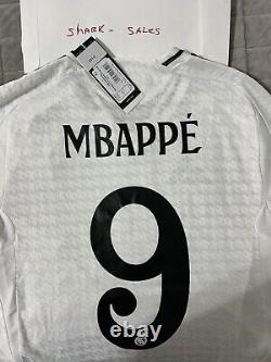 Real Madrid 24/25 Jersey Mbappe #9 Player Version -UCL Slim Fit Sz S Authentic