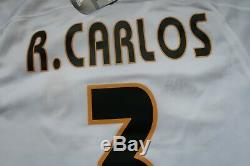 Real Madrid #3 R. Carlos 100% Original Jersey Shirt 2003/2004 Home S NEW 1821