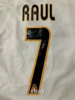 Real Madrid # 7 Raul 2003-2004 Football Shirt Jersey Home Adidas Original Size L