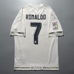 Real Madrid Adidas 2015/2016 Football Home Jersey #7 Ronaldo Size M S12652