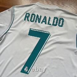 Real Madrid Adidas 2017/2018 Football Home Jersey #7 Ronaldo Size M B31109