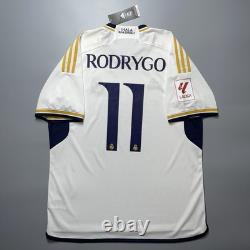 Real Madrid Adidas 2023/2024 Football Home Jersey #11 Rodrygo Size XL Hr3796