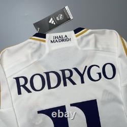 Real Madrid Adidas 2023/2024 Football Home Jersey #11 Rodrygo Size XL Hr3796