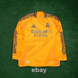 Real Madrid Adidas 24/25 Long Sleeve Authentic (Crew Orange) Away Jersey IT5194