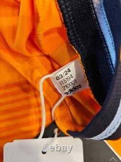 Real Madrid Adidas 24/25 Long Sleeve Authentic SZ 3XL Orange Away Jersey IT5194