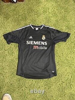 Real Madrid Adidas Black Soccer Futbol Jersey Siemens Mobile Men Mediu 2004 2005