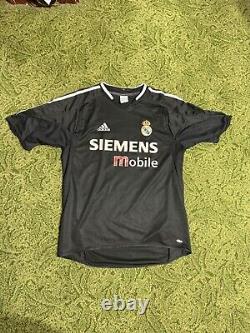 Real Madrid Adidas Black Soccer Futbol Jersey Siemens Mobile Men Mediu 2004 2005