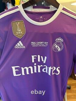 Real Madrid Away Sergio Ramos #4 Long Sleeve Jersey Champions League Final 2017
