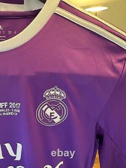 Real Madrid Away Sergio Ramos #4 Long Sleeve Jersey Champions League Final 2017