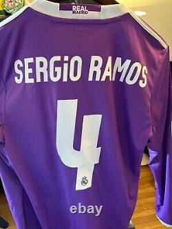 Real Madrid Away Sergio Ramos #4 Long Sleeve Jersey Champions League Final 2017