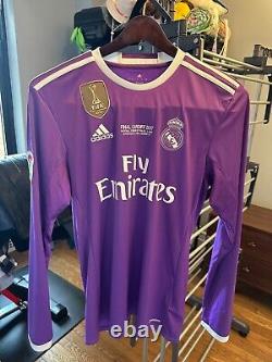Real Madrid Away Sergio Ramos #4 Long Sleeve Jersey Champions League Final 2017