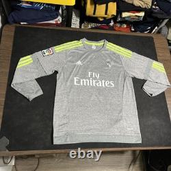 Real Madrid Bale 11 Long Sleeve Jersey Men Large Soccer Adidas LFP Vintage Liga