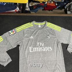 Real Madrid Bale 11 Long Sleeve Jersey Men Large Soccer Adidas LFP Vintage Liga