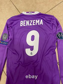 Real Madrid Benzema 8 CL Cardiff France Shirt Player Issue Adizero Jersey