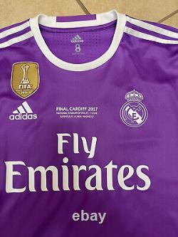 Real Madrid Benzema 8 CL Cardiff France Shirt Player Issue Adizero Jersey