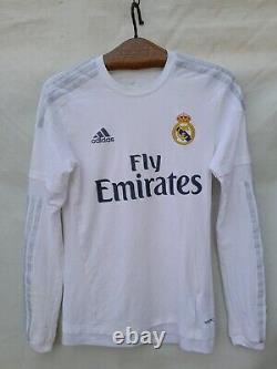 Real Madrid CF 2015 16 Home Shirt Mens 4 White Long Sleeved Super Light Weight