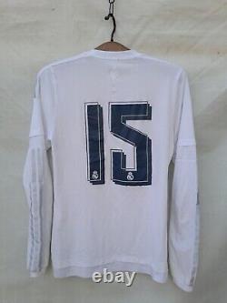 Real Madrid CF 2015 16 Home Shirt Mens 4 White Long Sleeved Super Light Weight