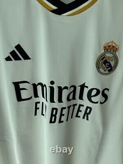 Real Madrid CF White 2023/2024 Adidas Home Jersey NWOT (HR3796) Sz L