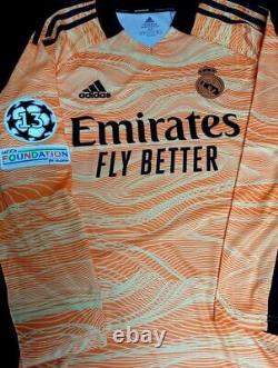 Real Madrid CHAMPIONS LEAGUE 2022 GK GOAL Courtois LS M ORIGINAL JERSEY SHIRT