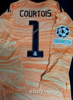 Real Madrid CHAMPIONS LEAGUE 2022 GK GOAL Courtois LS M ORIGINAL JERSEY SHIRT