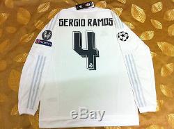 Real Madrid Champions League Final 2016 Sergio Ramos #4 Home Long Shirt Jersey