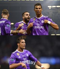 Real Madrid Champions League Final 2017 Ronaldo #7 Long Sleeve Away Shirt Jersey