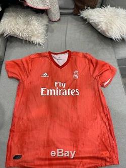 Real Madrid Cristian Bale Fly Emirates XXL Red Jersey NEW! FAST SHIPPING