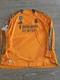 Real Madrid FC 2024-25 Away Long Sleeve Orange Black Jersey Kit Size 2XL Pre-Own