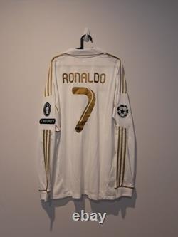 Real Madrid Home L/S UCL Shirt Jersey 2011/2012 No. 7 Ronaldo 2XL