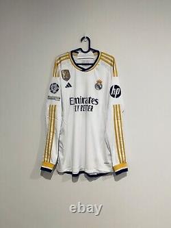Real Madrid Home Long Sleeves Shirt Jersey 23/24 UEFA No. 5 Bellingham XL