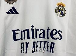 Real Madrid Home Long Sleeves Shirt Jersey 23/24 UEFA No. 5 Bellingham XL