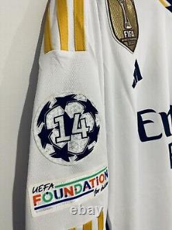 Real Madrid Home Long Sleeves Shirt Jersey 23/24 UEFA No. 5 Bellingham XL