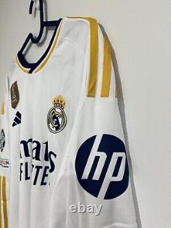 Real Madrid Home Long Sleeves Shirt Jersey 23/24 UEFA No. 5 Bellingham XL