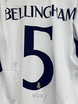 Real Madrid Home Long Sleeves Shirt Jersey 23/24 UEFA No. 5 Bellingham XL
