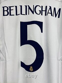 Real Madrid Home Long Sleeves Shirt Jersey 23/24 UEFA No. 5 Bellingham XL