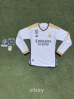 Real Madrid Home Men's Large Long Sleeve Bellingham Jersey Lrg Made In Thailand