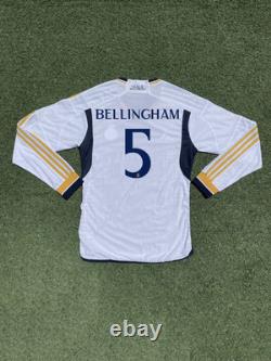 Real Madrid Home Men's Large Long Sleeve Bellingham Jersey Lrg Made In Thailand