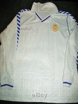 Real Madrid Hummel 1988 1989 1990 BUITRE SANCHEZ ERA Jersey Camiseta Shirt L