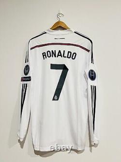 Real Madrid Jersey 2014-15 Home Long Sleeves Men's Shirt No. 7 Ronaldo Size XL