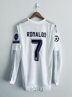 Real Madrid Jersey 2015-16 Home Long Sleeves Men's Shirt No. 7 Ronaldo Size XL