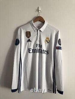 Real Madrid Jersey 2016-17 Home Long Sleeve UCL Men's Shirt No. 7 Ronaldo Size XL