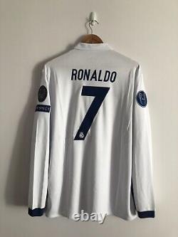 Real Madrid Jersey 2016-17 Home Long Sleeve UCL Men's Shirt No. 7 Ronaldo Size XL