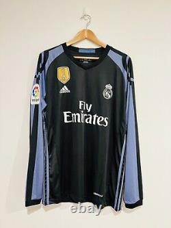 Real Madrid Jersey 2016-17 Third Away Long Sleeves Men's Shirt No. 7 Ronaldo XL