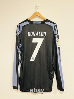 Real Madrid Jersey 2016-17 Third Away Long Sleeves Men's Shirt No. 7 Ronaldo XL