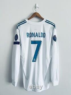 Real Madrid Jersey 2017-18 Home Long Sleeves Men's Shirt No. 7 Ronaldo Size XL