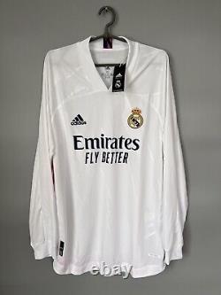 Real Madrid Jersey 2020 Home Authentic Long Sleeve XL Mens Soccer FQ7488 Adidas