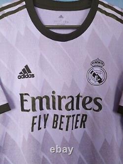 Real Madrid Jersey Away Football Shirt Adidas Authentic Purple Mens Size L