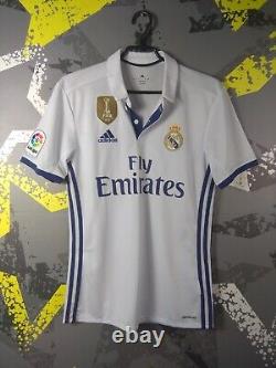 Real Madrid Jersey Home football shirt 2016 2017 White Adidas Men Size S ig93