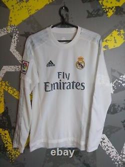 Real Madrid Jersey Long Sleeve Home football shirt 2015-2016 Adidas Mens S ig93