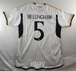 Real Madrid Jersey Men Large Bellingham 2023-24 Adidas Home Football Soccer